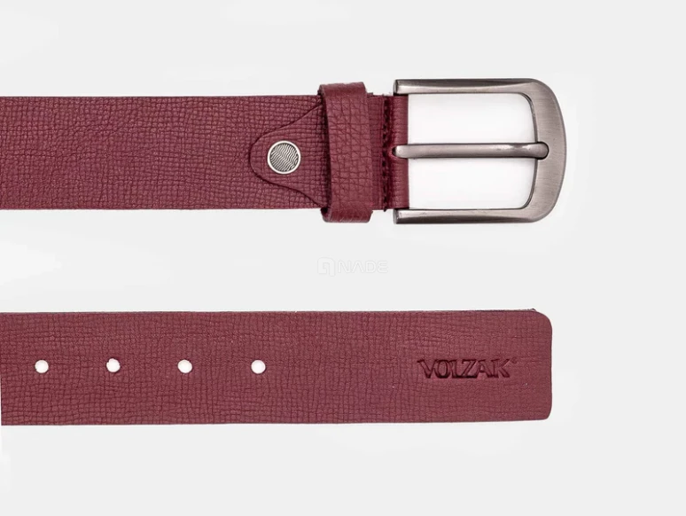 CEINTURE SPORT EN CUIR BORDEAUX GRAINÉ-01188-2