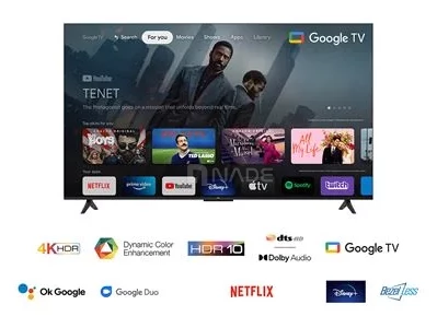 TV TCL LED 147 cm 4K UHD, Google TV, Métal Noir-01291-4