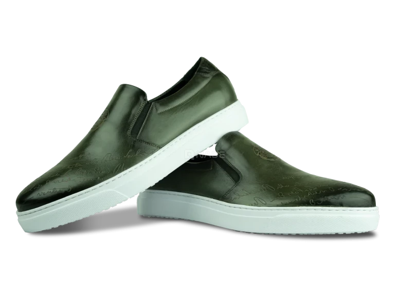 Sneakers pour hommes: Lurgan Vert Gravé-01675-2