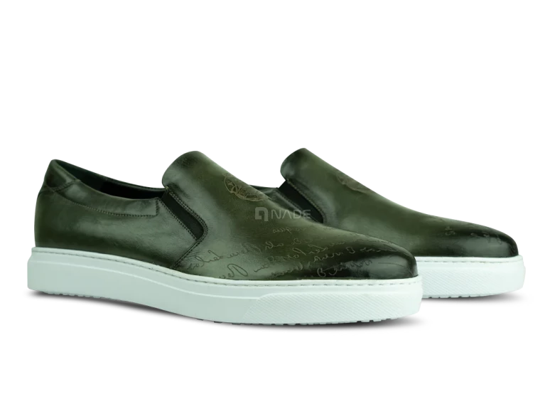 Sneakers pour hommes: Lurgan Vert Gravé-01675-1