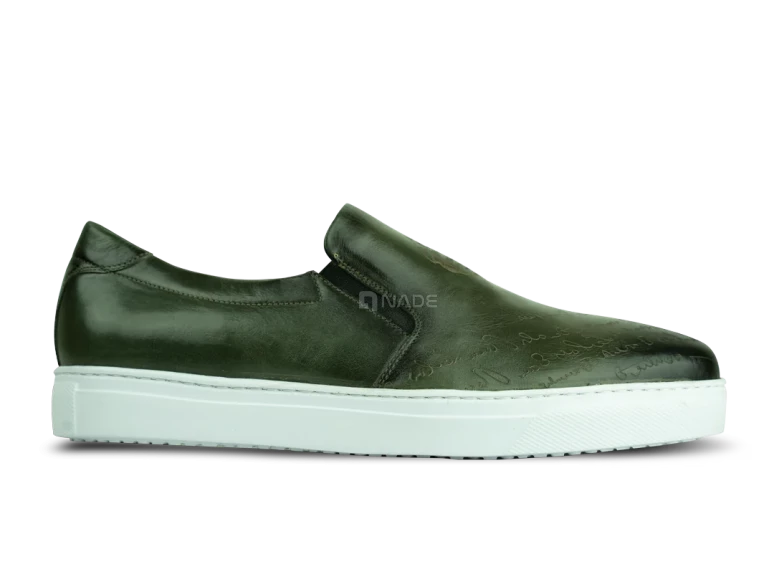 Sneakers pour hommes: Lurgan Vert Gravé-01675-4