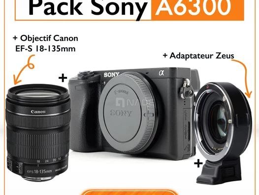  Pack Sony A6300 + Adaptateur Zeus + Objectif -03319-1