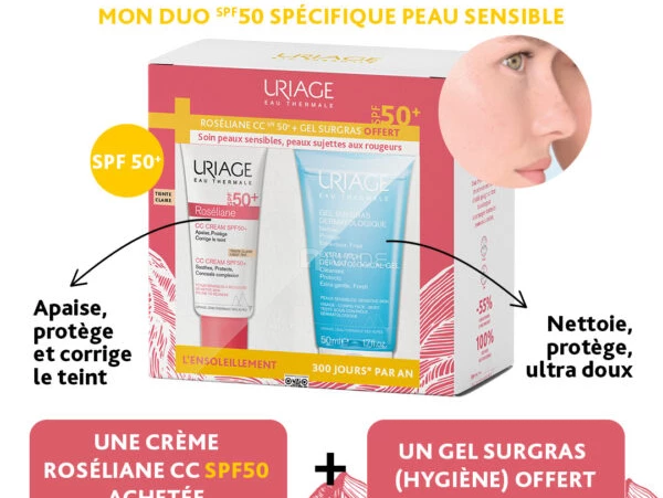 Uriage Roseliane CC Creme + 40 ml + Gel Surgras 03413