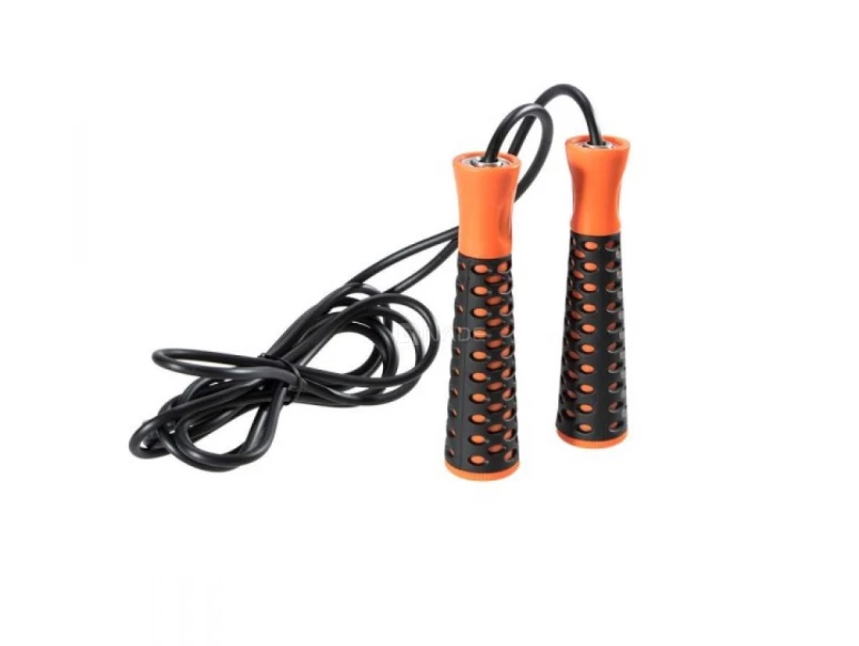 Corde a saute orange noir PVC liveup-03698-2