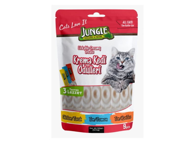 Jungle Lickable Creamy Pour Chat 9*14g 03971