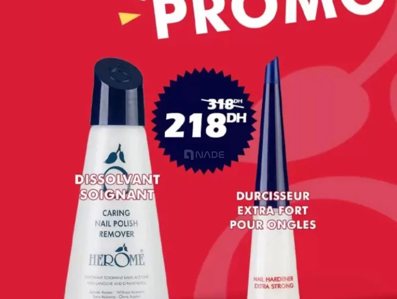 Herôme Pack Durcisseur pour Ongles + Dissolvant -04079-1